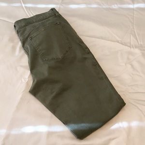 Green J.Crew Sateen Jeans
